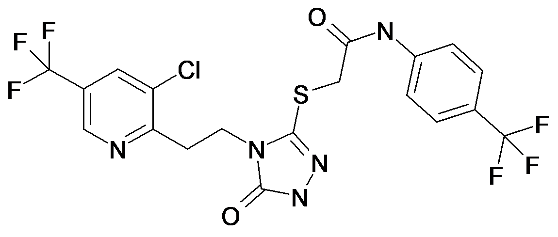 2-{4-[2-(3-Chloro-5-trifluoromethyl-pyridin-2-yl)-ethyl]-5-oxo-4,5-dihydro-1H-[1,2,4]triazol-3-ylsulfanyl}-N-(4-trifluoromethyl-phenyl)-acetamide