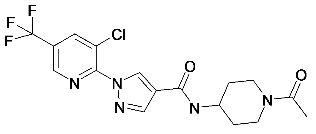 1-(3-Chloro-5-trifluoromethyl-pyridin-2-yl)-1H-pyrazole-4-carboxylic acid (1-acetyl-piperidin-4-yl)-amide