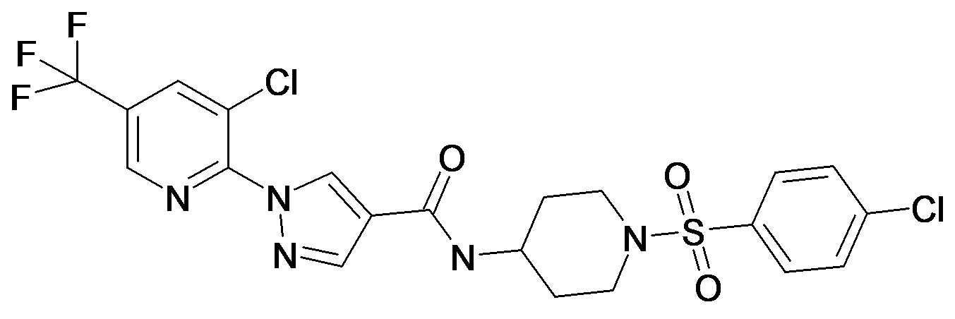 1-(3-Chloro-5-trifluoromethyl-pyridin-2-yl)-1H-pyrazole-4-carboxylic acid [1-(4-chloro-benzenesulfonyl)-piperidin-4-yl]-amide