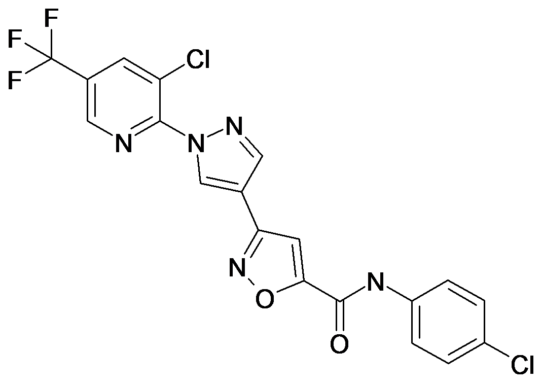 3-[1-(3-Chloro-5-trifluoromethyl-pyridin-2-yl)-1H-pyrazol-4-yl]-isoxazole-5-carboxylic acid (4-chloro-phenyl)-amide
