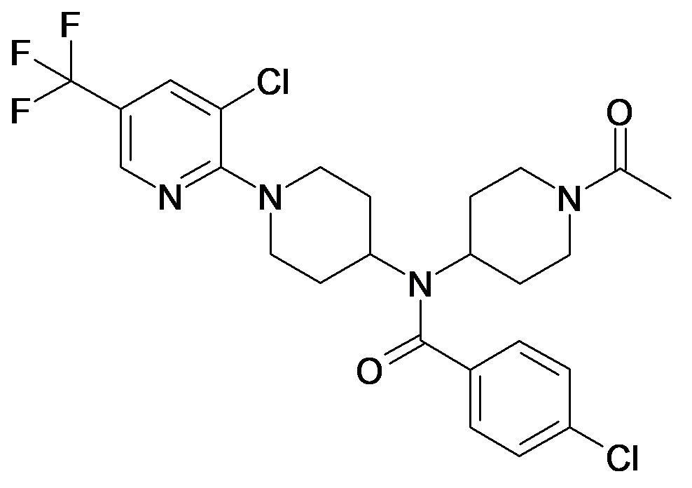 N-(1-Acetyl-piperidin-4-yl)-4-chloro-N-(3'-chloro-5'-trifluoromethyl-3,4,5,6-tetrahydro-2H-[1,2']bipyridinyl-4-yl)-benzamide