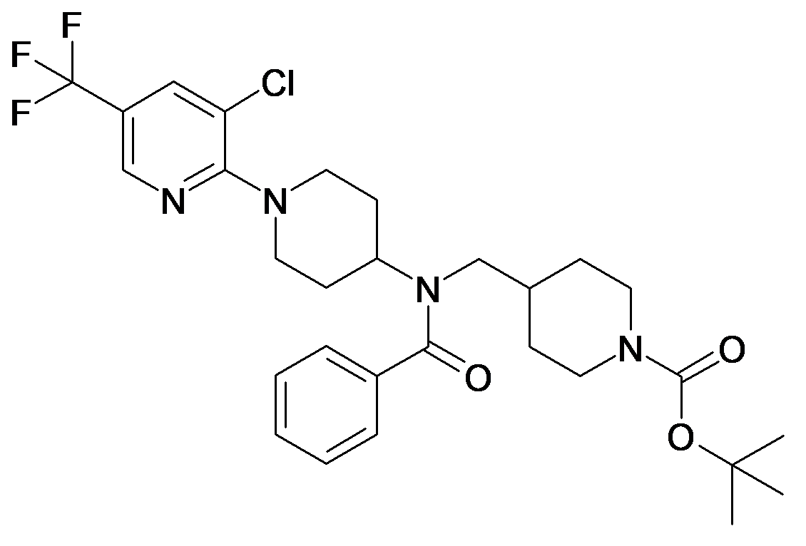 4-{[Benzoyl-(3'-chloro-5'-trifluoromethyl-3,4,5,6-tetrahydro-2H-[1,2']bipyridinyl-4-yl)-amino]-methyl}-piperidine-1-carboxylic acid tert-butyl ester