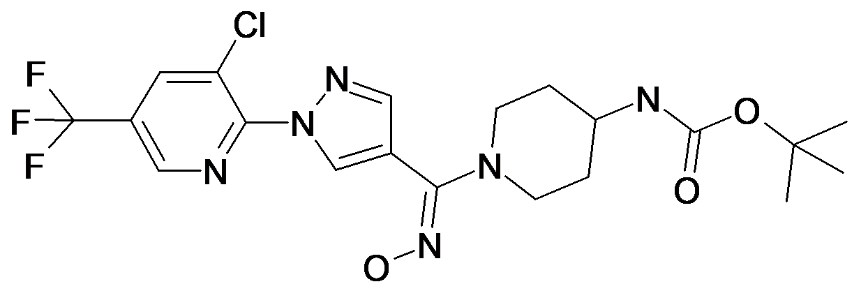 (1-{[1-(3-Chloro-5-trifluoromethyl-pyridin-2-yl)-1H-pyrazol-4-yl]-[(E)-hydroxyimino]-methyl}-piperidin-4-yl)-carbamic acid tert-butyl ester