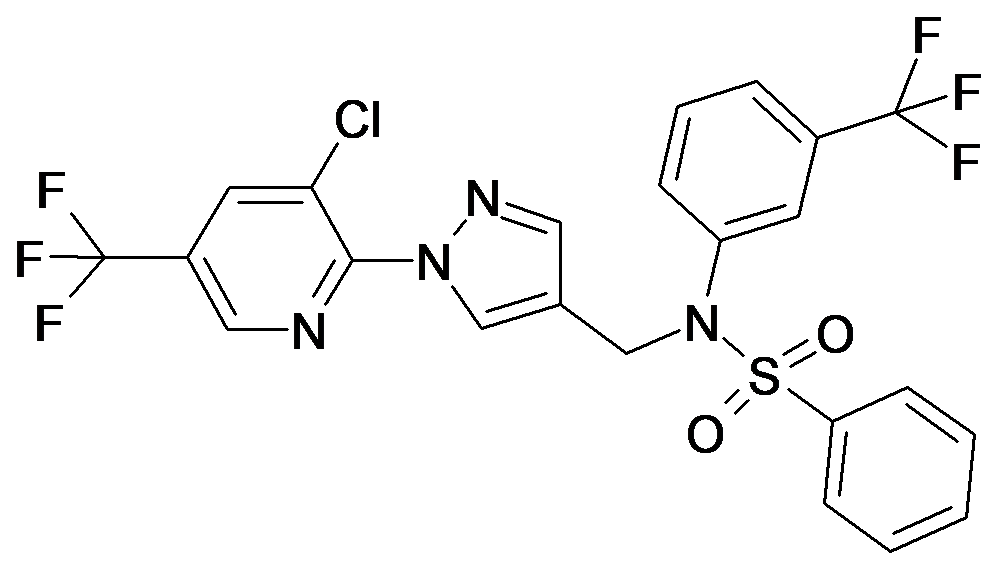 N-[1-(3-Chloro-5-trifluoromethyl-pyridin-2-yl)-1H-pyrazol-4-ylmethyl]-N-(3-trifluoromethyl-phenyl)-benzenesulfonamide