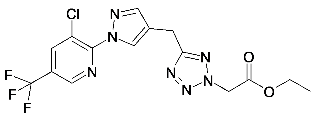 {5-[1-(3-Chloro-5-trifluoromethyl-pyridin-2-yl)-1H-pyrazol-4-ylmethyl]-tetrazol-2-yl}-acetic acid ethyl ester isomers