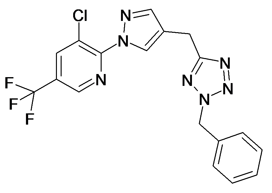 2-[4-(2-Benzyl-2H-tetrazol-5-ylmethyl)-pyrazol-1-yl]-3-chloro-5-trifluoromethyl-pyridine-isomers