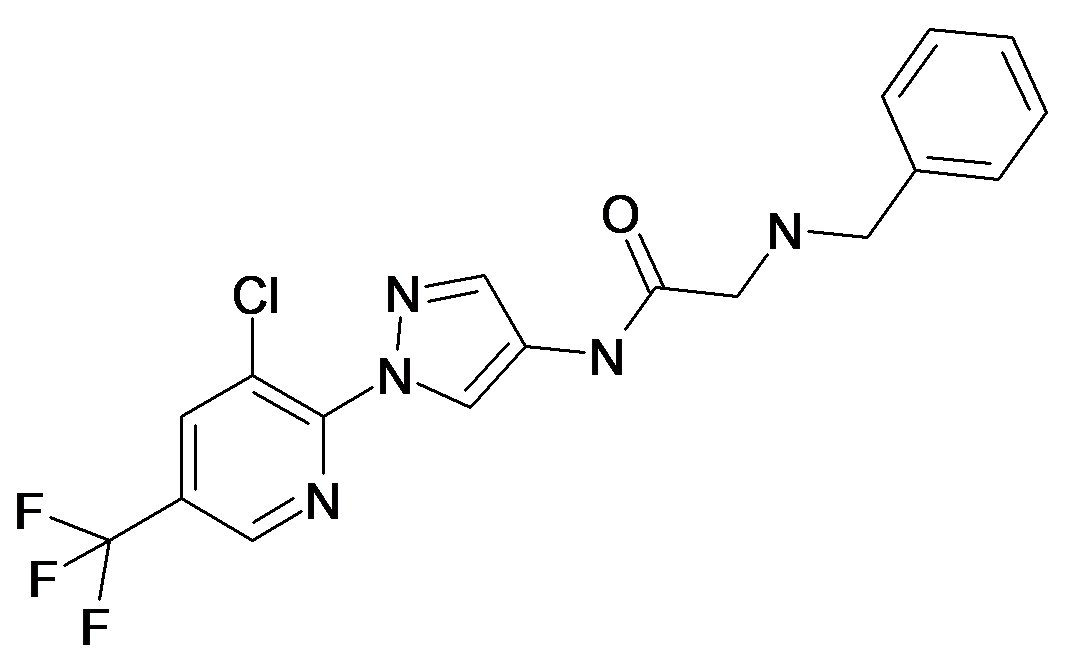 2-Benzylamino-N-[1-(3-chloro-5-trifluoromethyl-pyridin-2-yl)-1H-pyrazol-4-yl]-acetamide