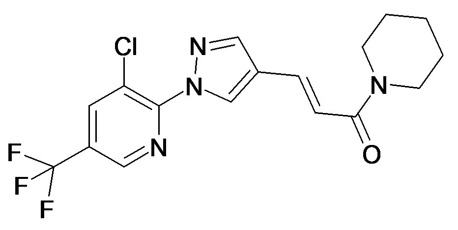 (E)-3-[1-(3-Chloro-5-trifluoromethyl-pyridin-2-yl)-1H-pyrazol-4-yl]-1-piperidin-1-yl-propenone