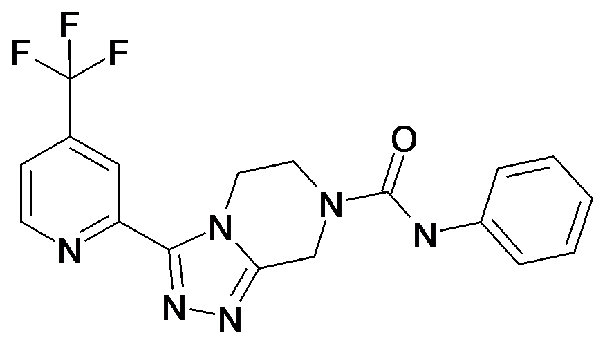 3-(4-Trifluoromethyl-pyridin-2-yl)-5,6-dihydro-8H-[1,2,4]triazolo[4,3-a]pyrazine-7-carboxylic acid phenylamide