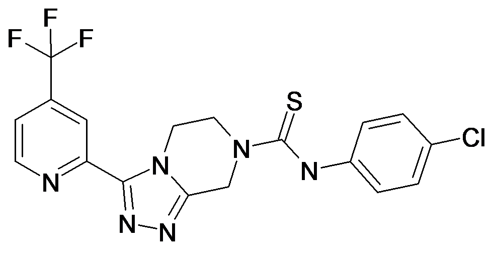 3-(4-Trifluoromethyl-pyridin-2-yl)-5,6-dihydro-8H-[1,2,4]triazolo[4,3-a]pyrazine-7-carbothioic acid (4-chloro-phenyl)-amide