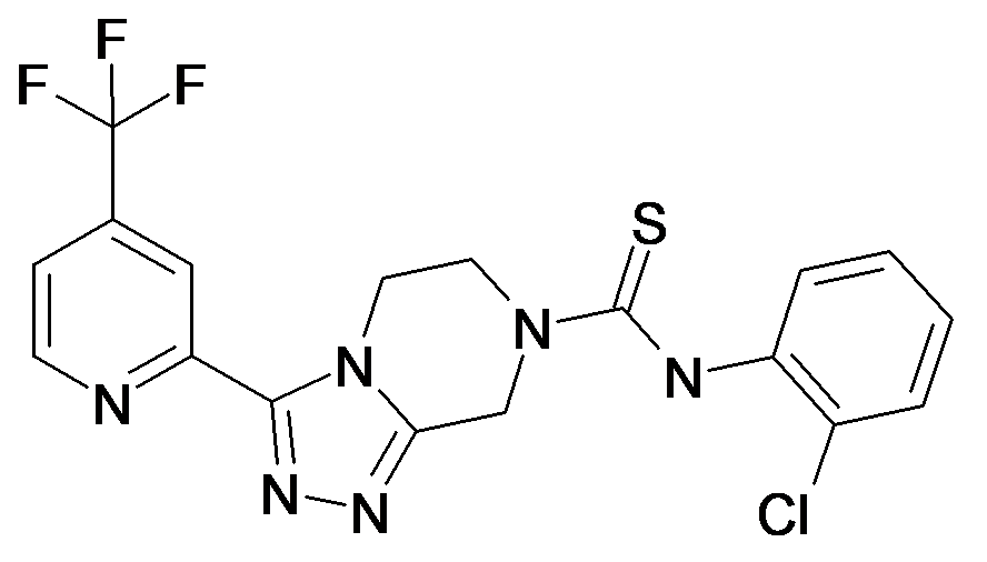 3-(4-Trifluoromethyl-pyridin-2-yl)-5,6-dihydro-8H-[1,2,4]triazolo[4,3-a]pyrazine-7-carbothioic acid (2-chloro-phenyl)-amide