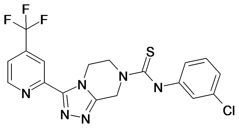 3-(4-Trifluoromethyl-pyridin-2-yl)-5,6-dihydro-8H-[1,2,4]triazolo[4,3-a]pyrazine-7-carbothioic acid (3-chloro-phenyl)-amide