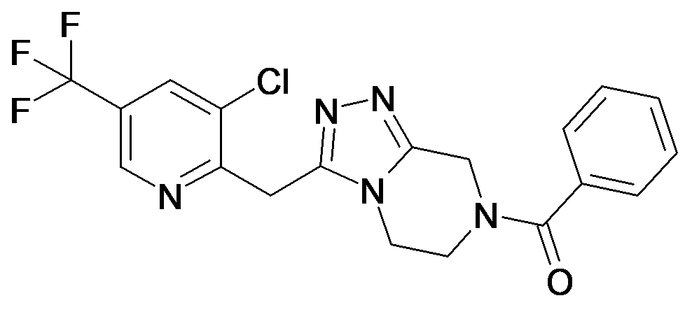 [3-(3-Chloro-5-trifluoromethyl-pyridin-2-ylmethyl)-5,6-dihydro-8H-[1,2,4]triazolo[4,3-a]pyrazin-7-yl]-phenyl-methanone