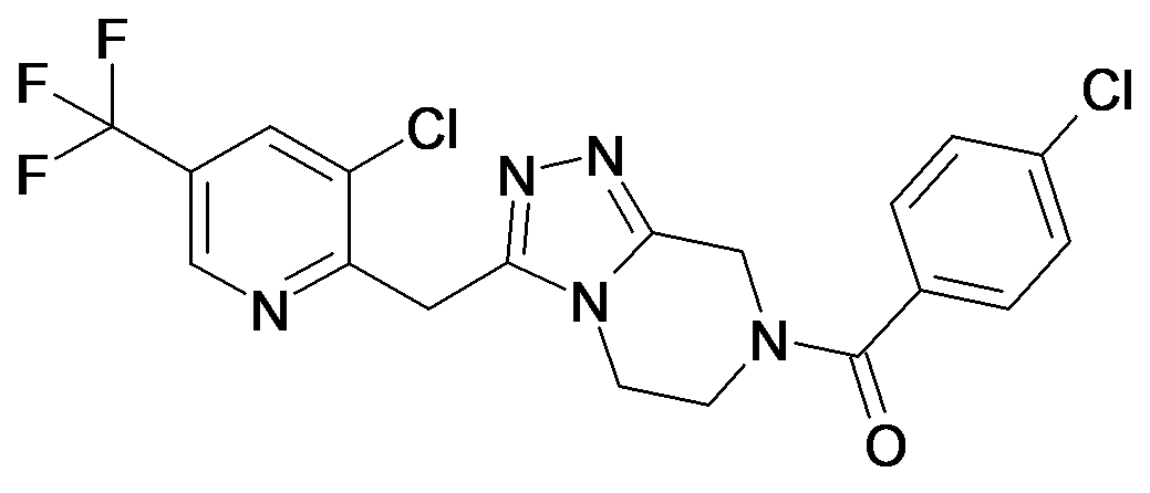 (4-Chloro-phenyl)-[3-(3-chloro-5-trifluoromethyl-pyridin-2-ylmethyl)-5,6-dihydro-8H-[1,2,4]triazolo[4,3-a]pyrazin-7-yl]-methanone