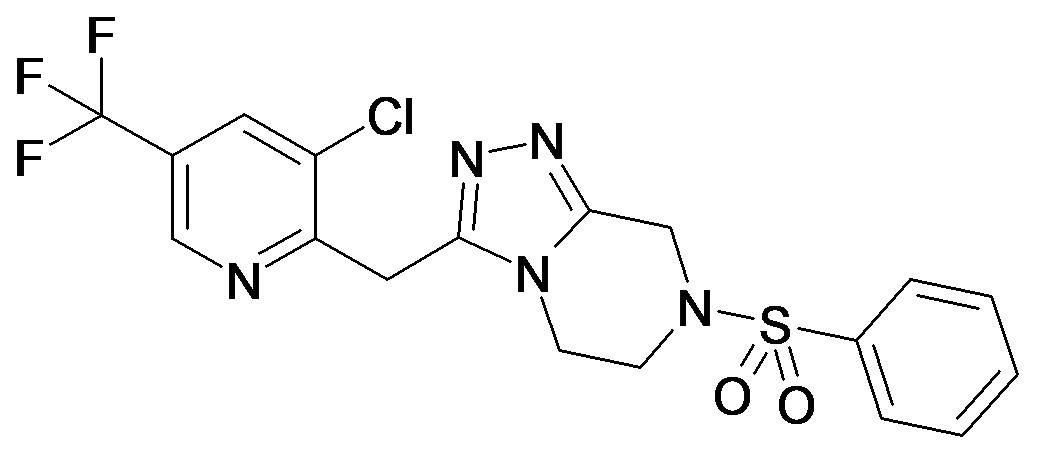 7-Benzenesulfonyl-3-(3-chloro-5-trifluoromethyl-pyridin-2-ylmethyl)-5,6,7,8-tetrahydro-[1,2,4]triazolo[4,3-a]pyrazine