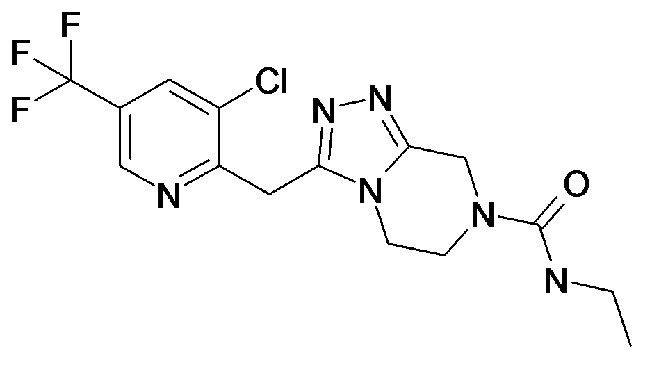 3-(3-Chloro-5-trifluoromethyl-pyridin-2-ylmethyl)-5,6-dihydro-8H-[1,2,4]triazolo[4,3-a]pyrazine-7-carboxylic acid ethylamide
