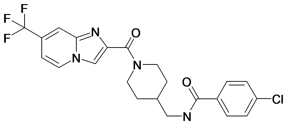 4-Chloro-N-[1-(7-trifluoromethyl-imidazo[1,2-a]pyridine-2-carbonyl)-piperidin-4-ylmethyl]-benzamide