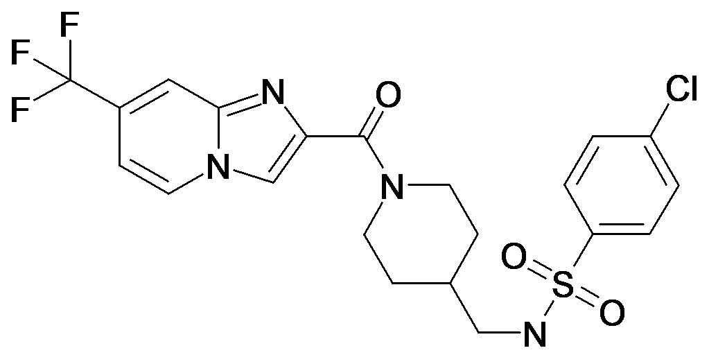 4-Chloro-N-[1-(7-trifluoromethyl-imidazo[1,2-a]pyridine-2-carbonyl)-piperidin-4-ylmethyl]-benzenesulfonamide