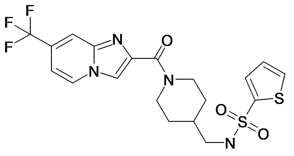 Thiophene-2-sulfonic acid [1-(7-trifluoromethyl-imidazo[1,2-a]pyridine-2-carbonyl)-piperidin-4-ylmethyl]-amide