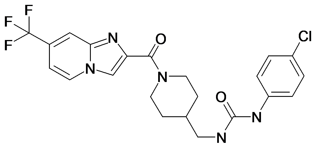1-(4-Chloro-phenyl)-3-[1-(7-trifluoromethyl-imidazo[1,2-a]pyridine-2-carbonyl)-piperidin-4-ylmethyl]-urea