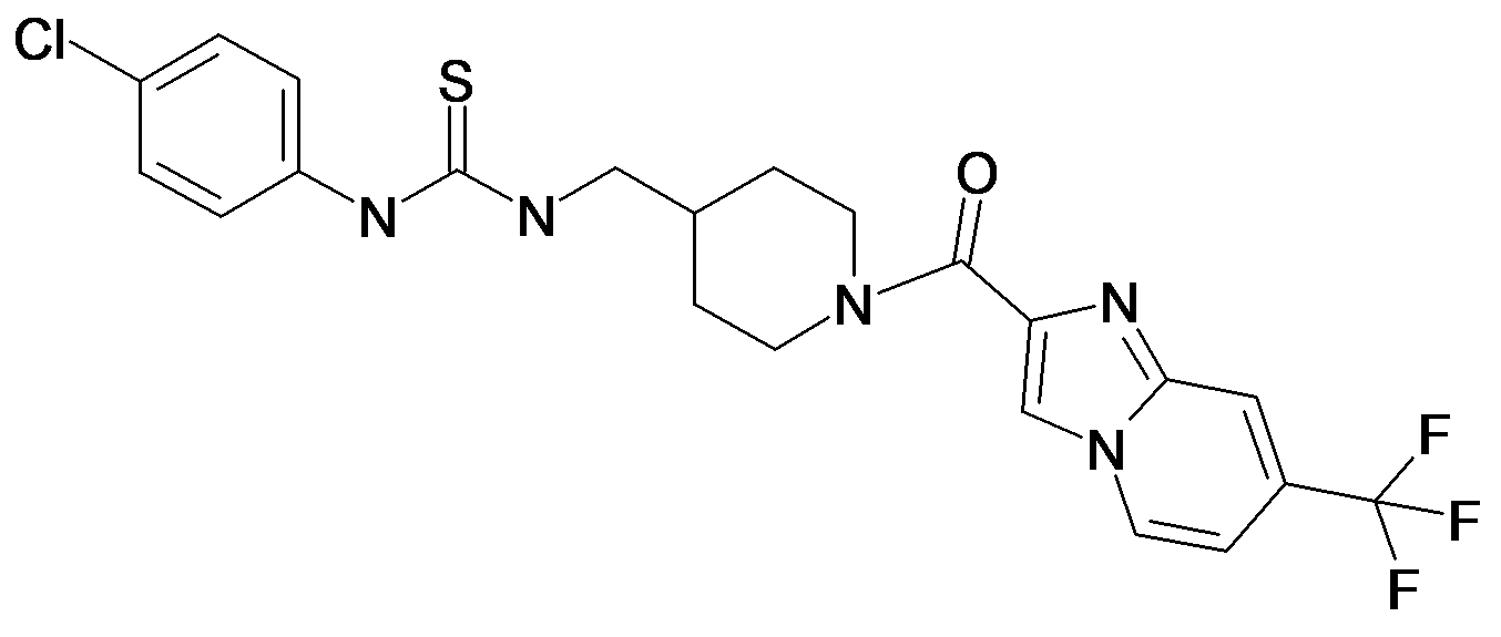 1-(4-Chloro-phenyl)-3-[1-(7-trifluoromethyl-imidazo[1,2-a]pyridine-2-carbonyl)-piperidin-4-ylmethyl]-thiourea