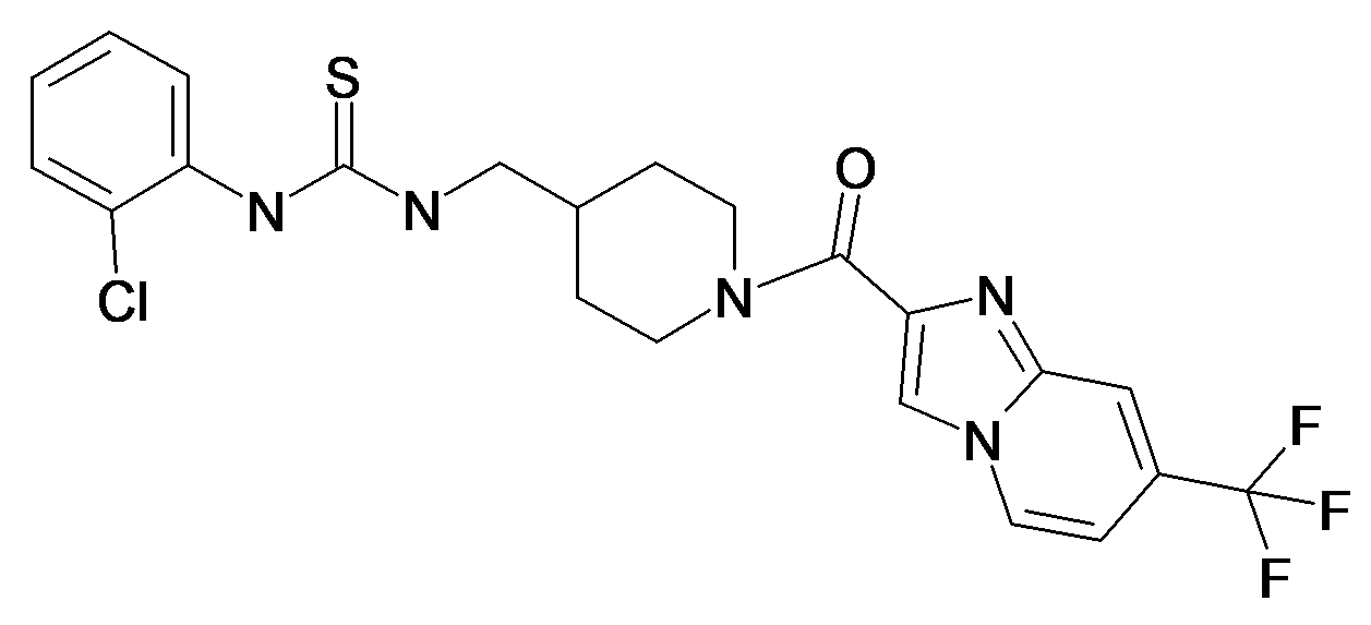 1-(2-Chloro-phenyl)-3-[1-(7-trifluoromethyl-imidazo[1,2-a]pyridine-2-carbonyl)-piperidin-4-ylmethyl]-thiourea
