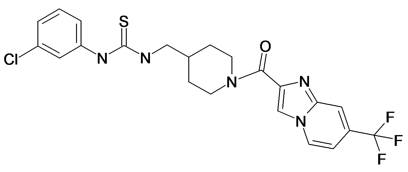 1-(3-Chloro-phenyl)-3-[1-(7-trifluoromethyl-imidazo[1,2-a]pyridine-2-carbonyl)-piperidin-4-ylmethyl]-thiourea