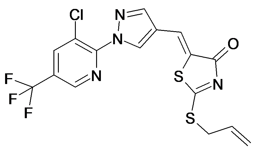 2-Allylsulfanyl-5-[1-[1-(3-chloro-5-trifluoromethyl-pyridin-2-yl)-1H-pyrazol-4-yl]-meth-(Z)-ylidene]-thiazol-4-one