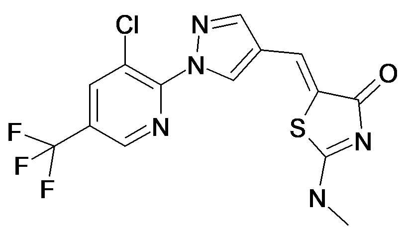 5-[1-[1-(3-Chloro-5-trifluoromethyl-pyridin-2-yl)-1H-pyrazol-4-yl]-meth-(Z)-ylidene]-2-methylamino-thiazol-4-one, isomers