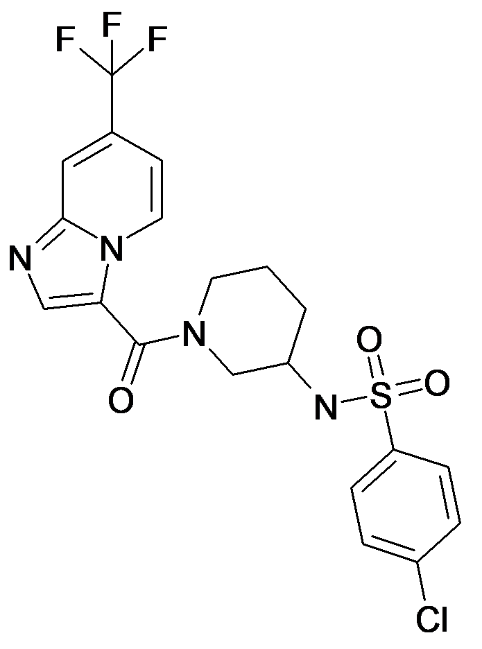 4-Chloro-N-[1-(7-trifluoromethyl-imidazo[1,2-a]pyridine-3-carbonyl)-piperidin-3-yl]-benzenesulfonamide