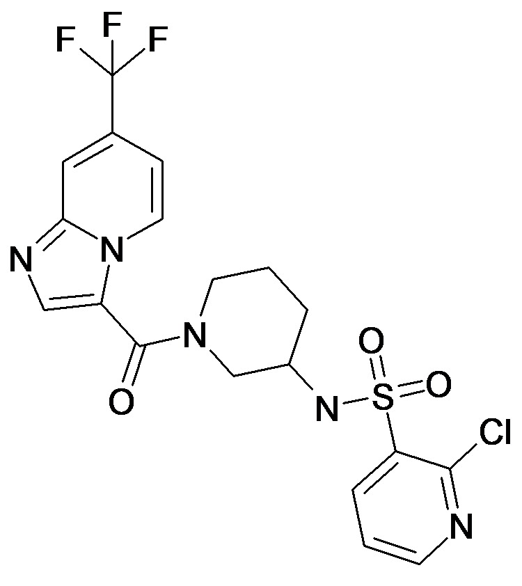 2-Chloro-pyridine-3-sulfonic acid [1-(7-trifluoromethyl-imidazo[1,2-a]pyridine-3-carbonyl)-piperidin-3-yl]-amide