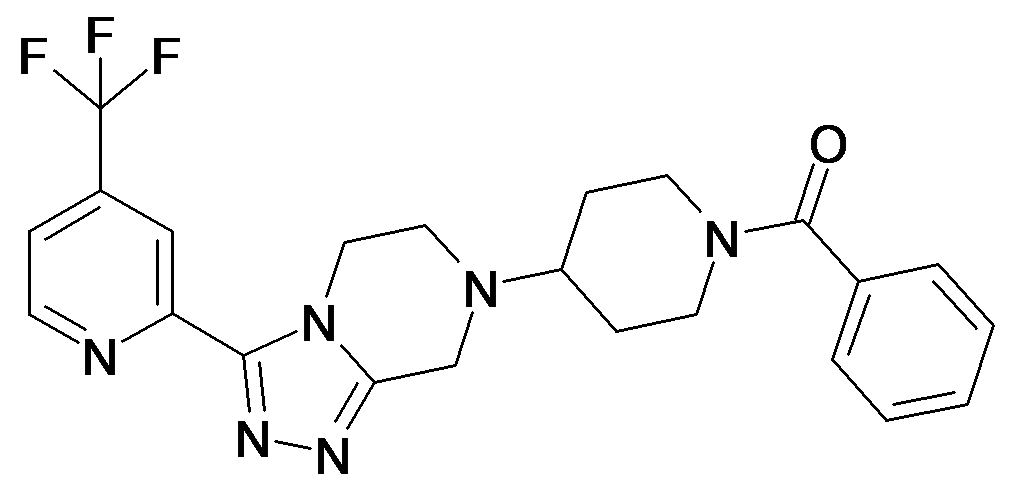 Phenyl-{4-[3-(4-trifluoromethyl-pyridin-2-yl)-5,6-dihydro-8H-[1,2,4]triazolo[4,3-a]pyrazin-7-yl]-piperidin-1-yl}-methanone