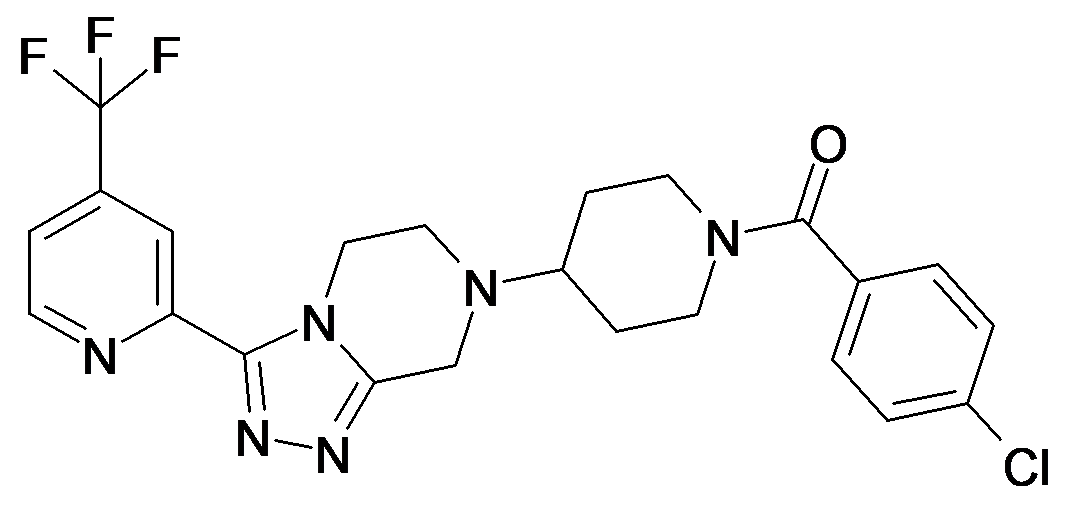 (4-Chloro-phenyl)-{4-[3-(4-trifluoromethyl-pyridin-2-yl)-5,6-dihydro-8H-[1,2,4]triazolo[4,3-a]pyrazin-7-yl]-piperidin-1-yl}-methanone