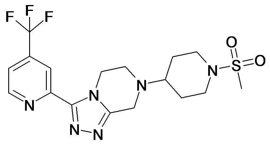 7-(1-Methanesulfonyl-piperidin-4-yl)-3-(4-trifluoromethyl-pyridin-2-yl)-5,6,7,8-tetrahydro-[1,2,4]triazolo[4,3-a]pyrazine