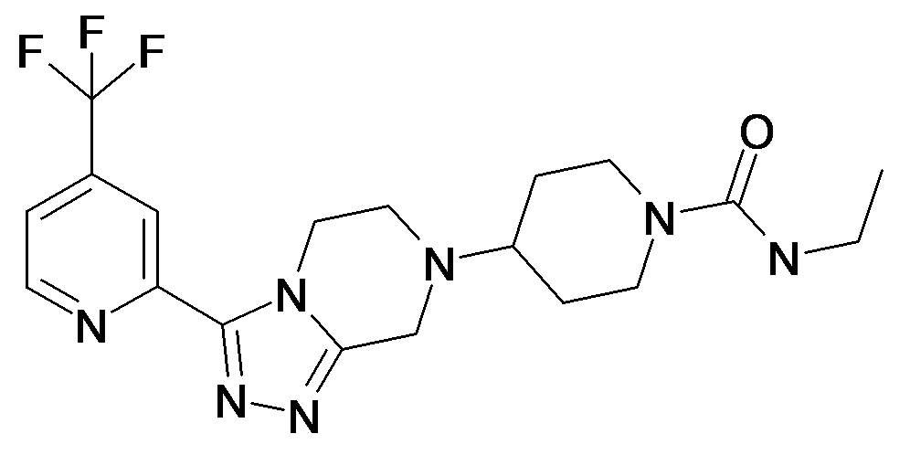 4-[3-(4-Trifluoromethyl-pyridin-2-yl)-5,6-dihydro-8H-[1,2,4]triazolo[4,3-a]pyrazin-7-yl]-piperidine-1-carboxylic acid ethylamide