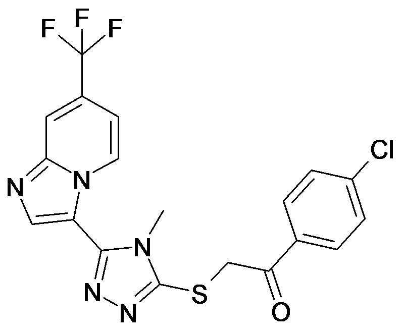 1-(4-Chloro-phenyl)-2-[4-methyl-5-(7-trifluoromethyl-imidazo[1,2-a]pyridin-3-yl)-4H-[1,2,4]triazol-3-ylsulfanyl]-ethanone