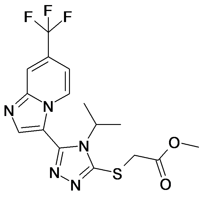 [4-Isopropyl-5-(7-trifluoromethyl-imidazo[1,2-a]pyridin-3-yl)-4H-[1,2,4]triazol-3-ylsulfanyl]-acetic acid methyl ester