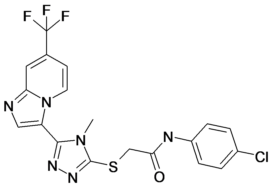 N-(4-Chloro-phenyl)-2-[4-methyl-5-(7-trifluoromethyl-imidazo[1,2-a]pyridin-3-yl)-4H-[1,2,4]triazol-3-ylsulfanyl]-acetamide