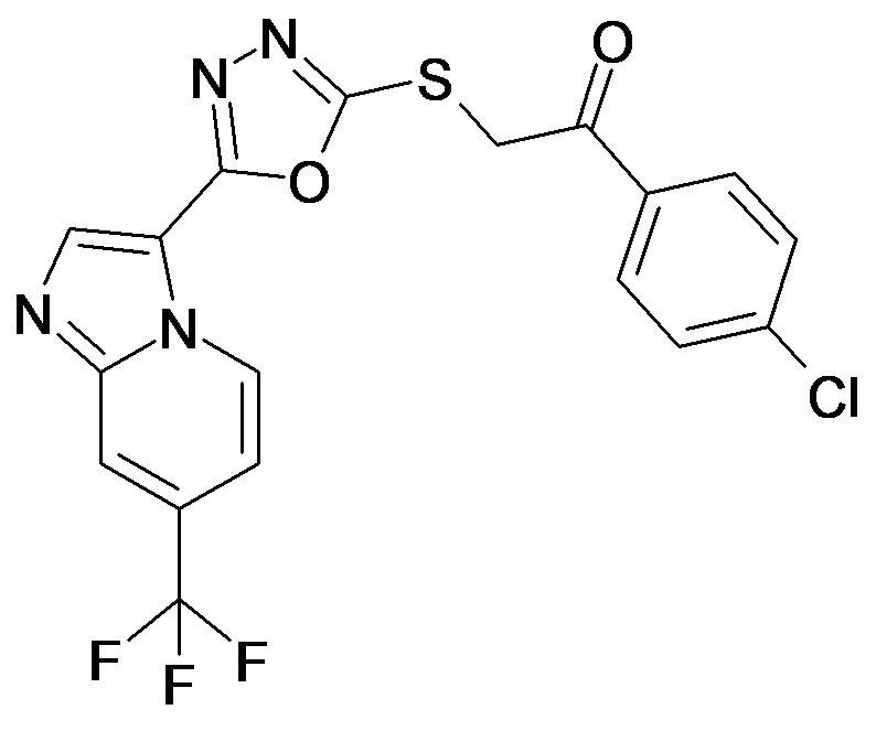 1-(4-Chloro-phenyl)-2-[5-(7-trifluoromethyl-imidazo[1,2-a]pyridin-3-yl)-[1,3,4]oxadiazol-2-ylsulfanyl]-ethanone