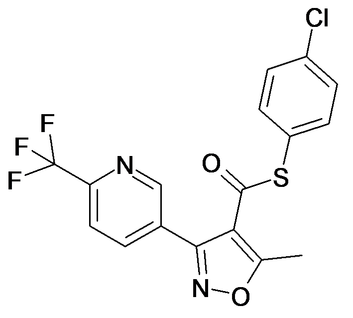 5-Methyl-3-(6-trifluoromethyl-pyridin-3-yl)-isoxazole-4-carbothioic acid S-(4-chloro-phenyl) ester