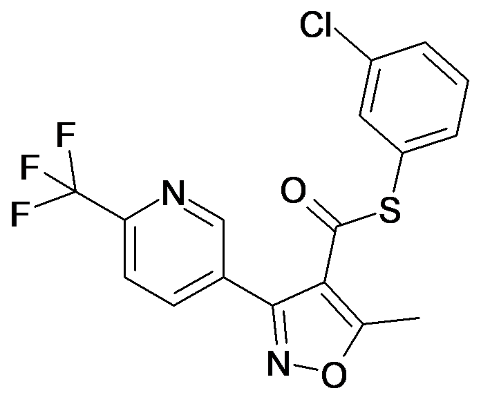 5-Methyl-3-(6-trifluoromethyl-pyridin-3-yl)-isoxazole-4-carbothioic acid S-(3-chloro-phenyl) ester