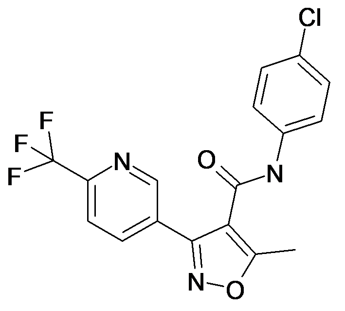 5-Methyl-3-(6-trifluoromethyl-pyridin-3-yl)-isoxazole-4-carboxylic acid (4-chloro-phenyl)-amide