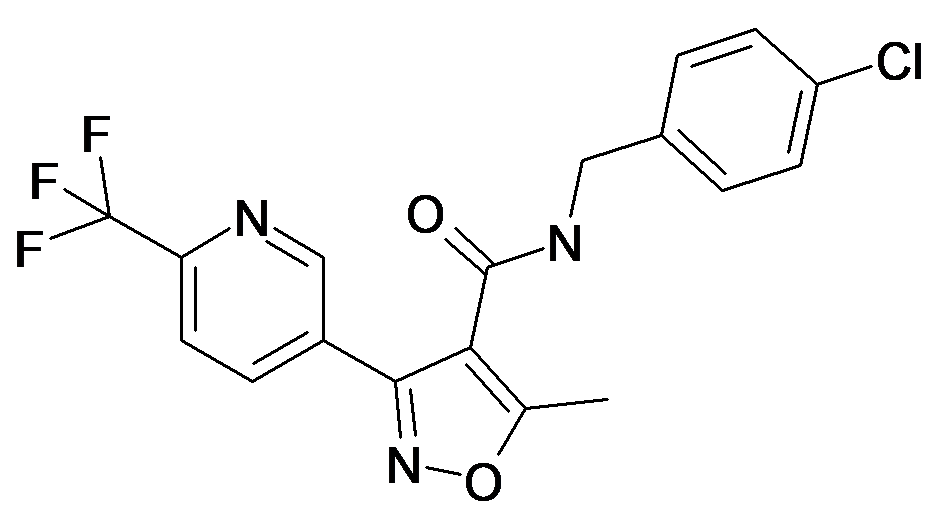 5-Methyl-3-(6-trifluoromethyl-pyridin-3-yl)-isoxazole-4-carboxylic acid 4-chloro-benzylamide