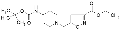 Ethyl 5-(4-tert-butoxycarbonylaminopiperidin-1-ylmethyl)isoxazole-3-carboxylate