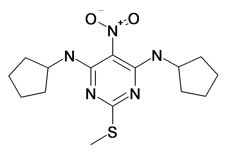 N,N'-Dicyclopentyl-2-(methylthio)-5-nitro-pyrimidine-4,6-diamine