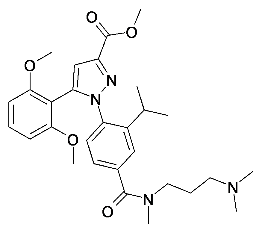5-(2,6-Dimethoxy-phenyl)-1-{4-[(3-dimethylamino-propyl)-methyl-carbamoyl]-2-isopropyl-phenyl}-1H-pyrazole-3-carboxylic acid methyl ester