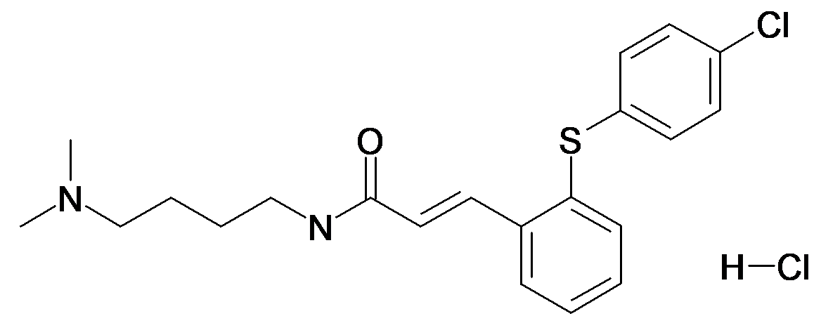 (E)-3-[2-(4-Chloro-phenylsulfanyl)-phenyl]-N-(4-dimethylamino-butyl)-acrylamide; hydrochloride