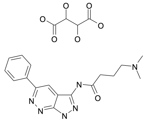 4-Dimethylamino-N-(5-phenyl-1H-pyrazolo[3,4-c]pyridazin-3-yl)-butyramide; tartaric acid salt