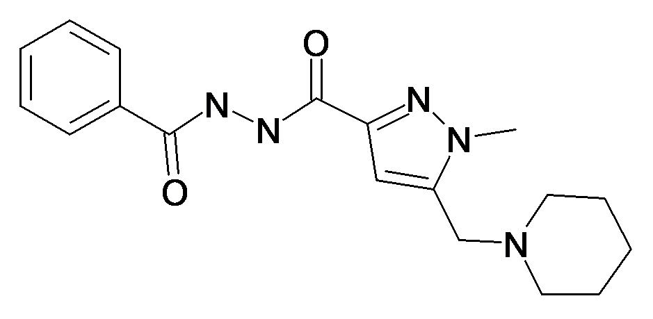 1-Methyl-5-piperidin-1-ylmethyl-1H-pyrazole-3-carboxylic acid N'-benzoyl-hydrazide