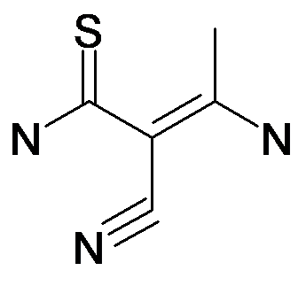 (E)-3-Amino-2-cyano-but-2-enethioic acid amide